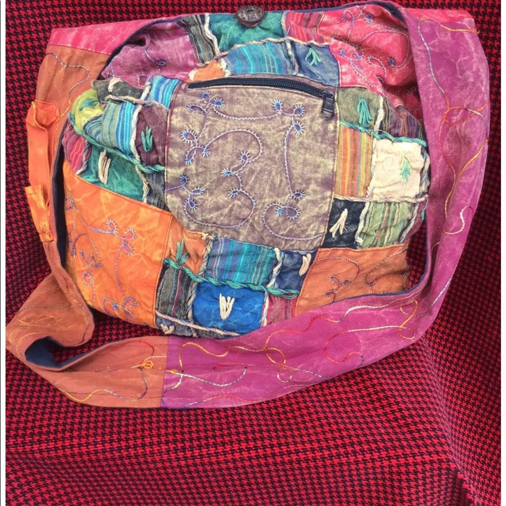 Bright Multicolor Psychedelic Large Crossbody Bag